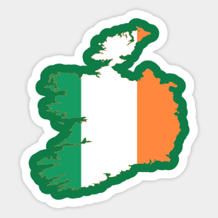 Ireland Rugby Fan Irish Tricolor Flag Map Sticker